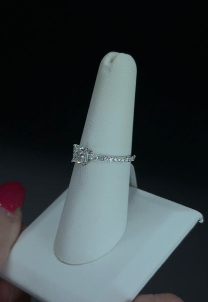 1.10ctw Princess Lab Diamond 14kt White Gold Ring RGF-530