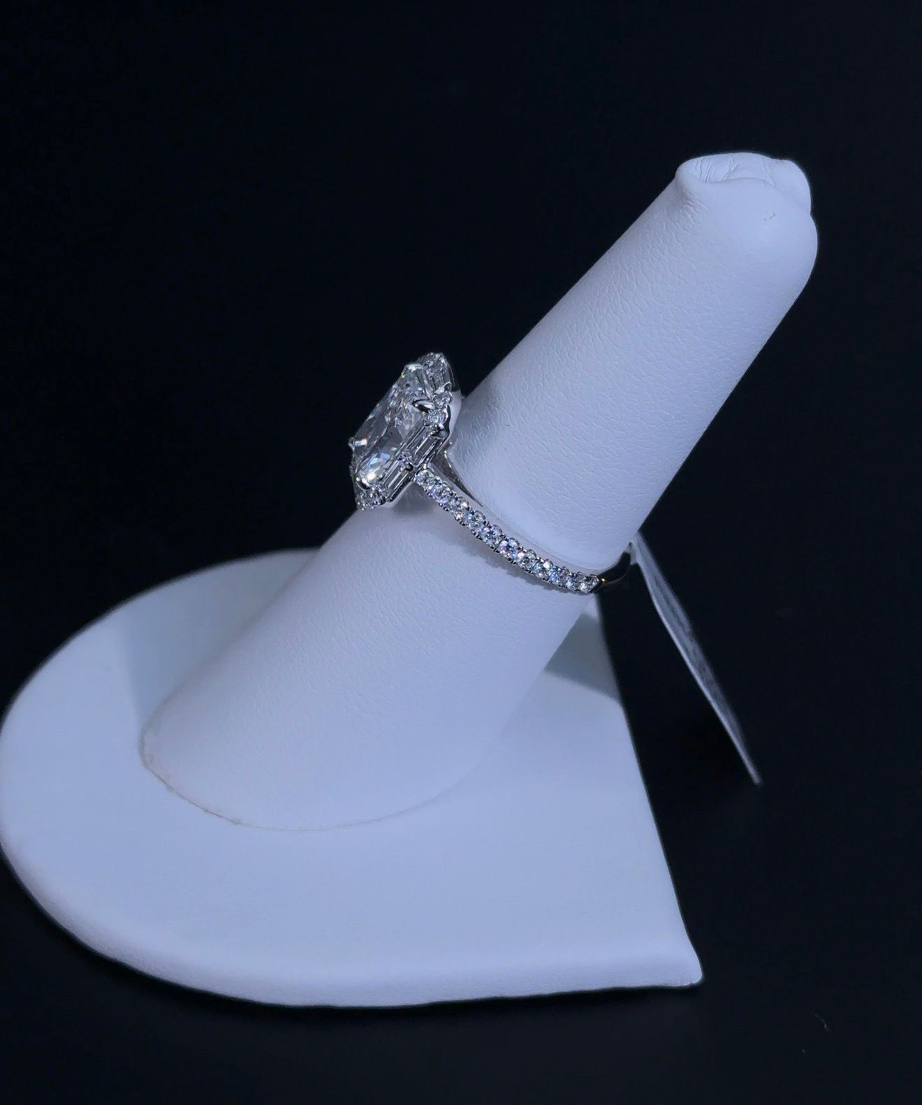 2.01ct Radiant E VS1 Lab Diamond 14kt White Gold Engagement Ring RGF-553-1