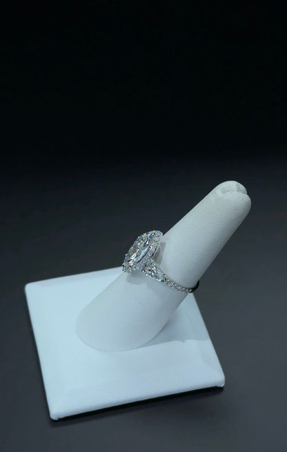1.98 Carat E VVS2 Marquise Cut Lab Grown 14 kt White Gold Diamond Ring SKU: RGF-558