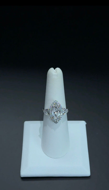 1.98 Carat E VVS2 Marquise Cut Lab Grown 14 kt White Gold Diamond Ring SKU: RGF-558