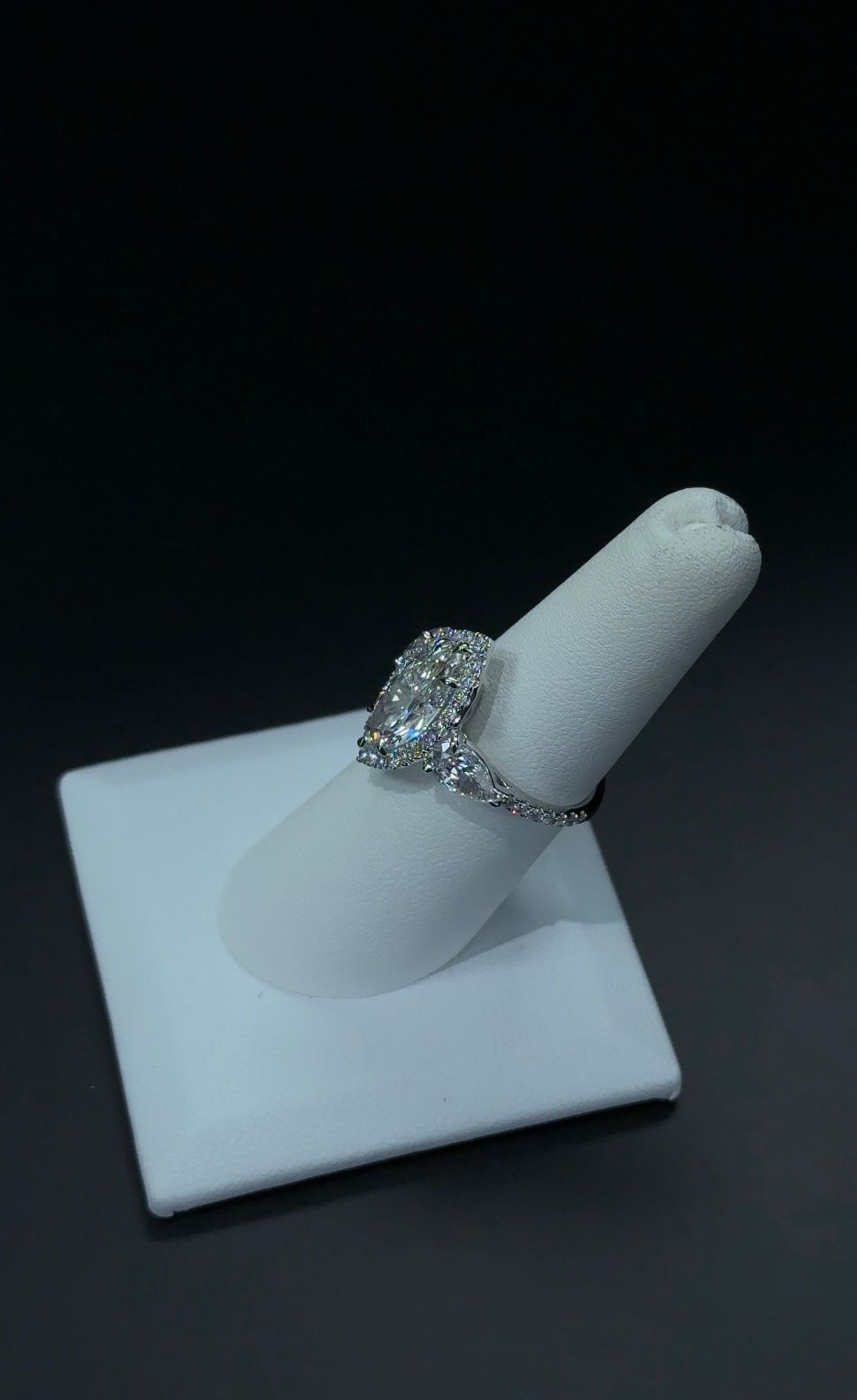 3.02ct Marquise Lab Diamond F VVS2 14kt White Gold Ring RGF-559