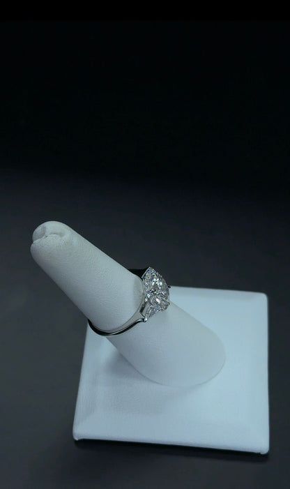 2.02 carat E VVS2 Round Cut Lab Grown 14 kt White Gold Diamond Ring SKU: RGF-574