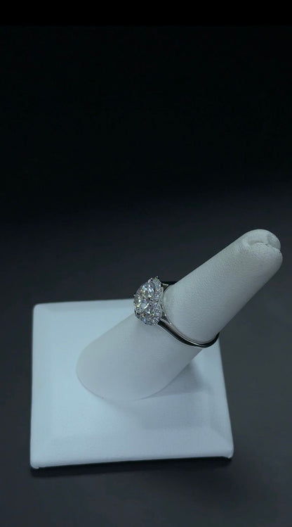 2.01 carat E VVS2 Round Cut Lab Grown 14 kt White Gold Diamond Ring SKU: RGF-577-1