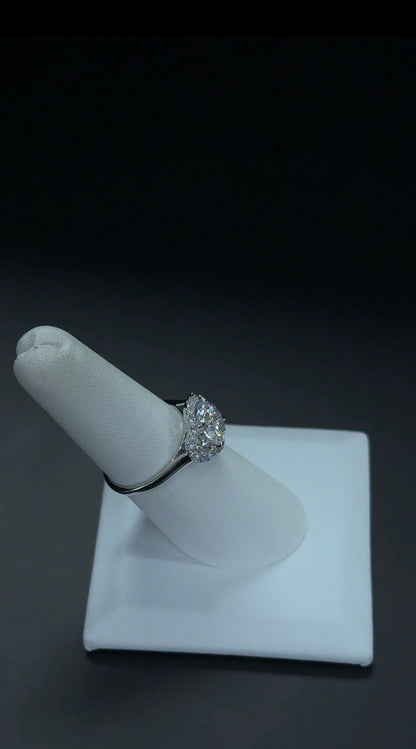 2.01 carat E VVS2 Round Cut Lab Grown 14 kt White Gold Diamond Ring SKU: RGF-577-1