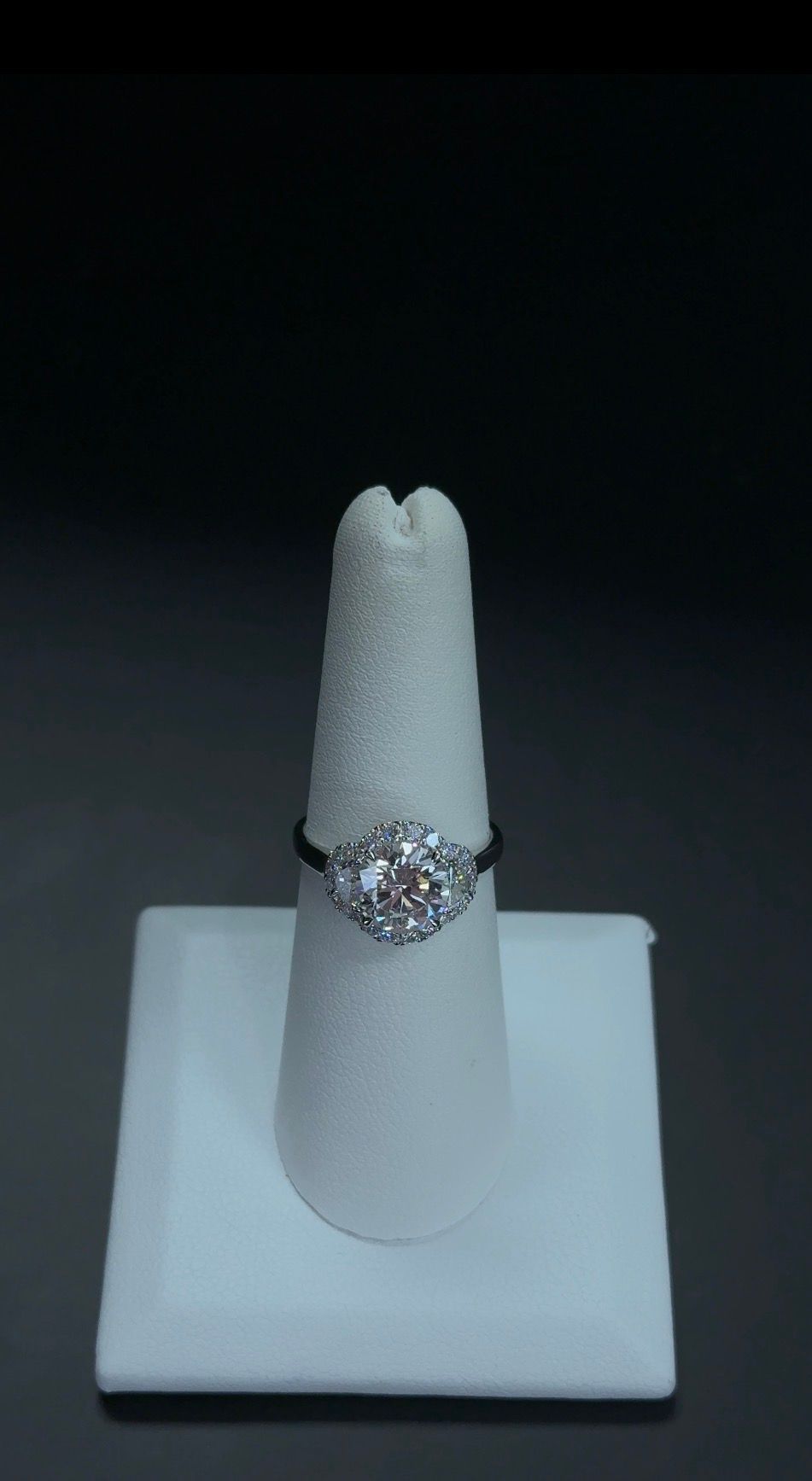 2.01 carat E VVS2 Round Cut Lab Grown 14 kt White Gold Diamond Ring SKU: RGF-577-1