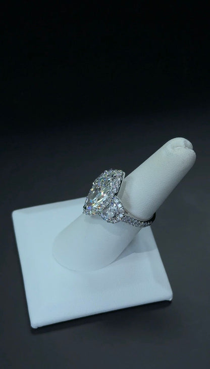 5.04 Carat E VS1 Marquise Cut Lab Grown 14 kt White Gold Diamond Ring SKU: RGF-603