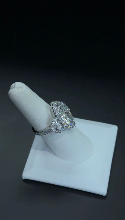 5.04 Carat E VS1 Marquise Cut Lab Grown 14 kt White Gold Diamond Ring SKU: RGF-603