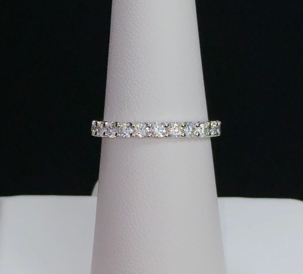 1.17ctw Round Lab Diamond 14kt White Gold Band RGF-68-7