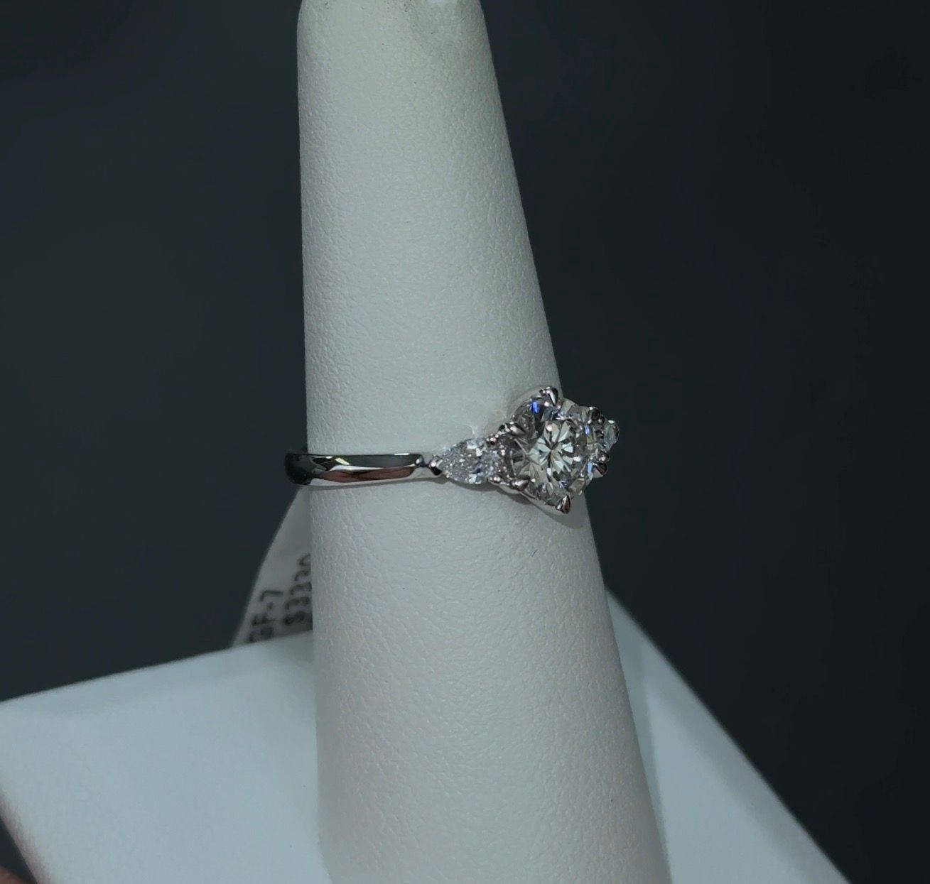1.01 Carat Round Lab Diamond 14Kt White Gold Engagement Ring SKU: RGF-7