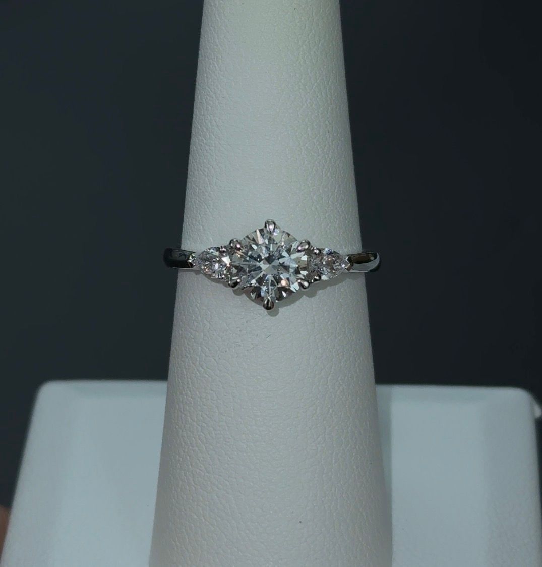 1.01 Carat Round Lab Diamond 14Kt White Gold Engagement Ring SKU: RGF-7