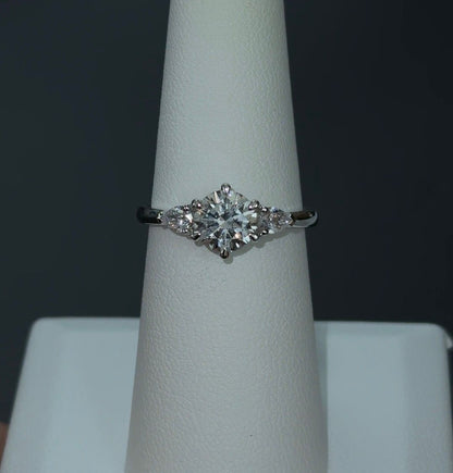 1.01 Carat Round Lab Diamond 14Kt White Gold Engagement Ring SKU: RGF-7