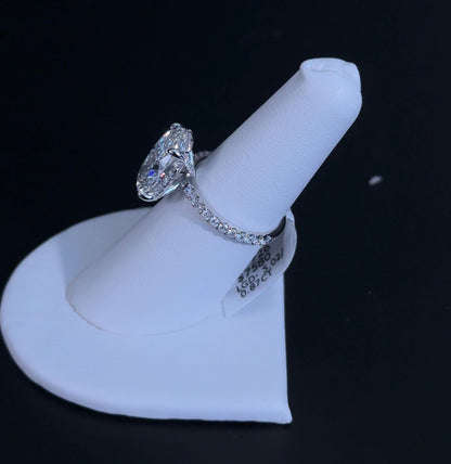 5.02ct Oval F VVS2 Lab Diamond 14kt White Gold Engagement Ring RGF-726