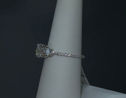1.04 Carat Round Lab Diamond IDEAL CUT 14Kt White Gold Engagement Ring SKU: RGF-8 84553