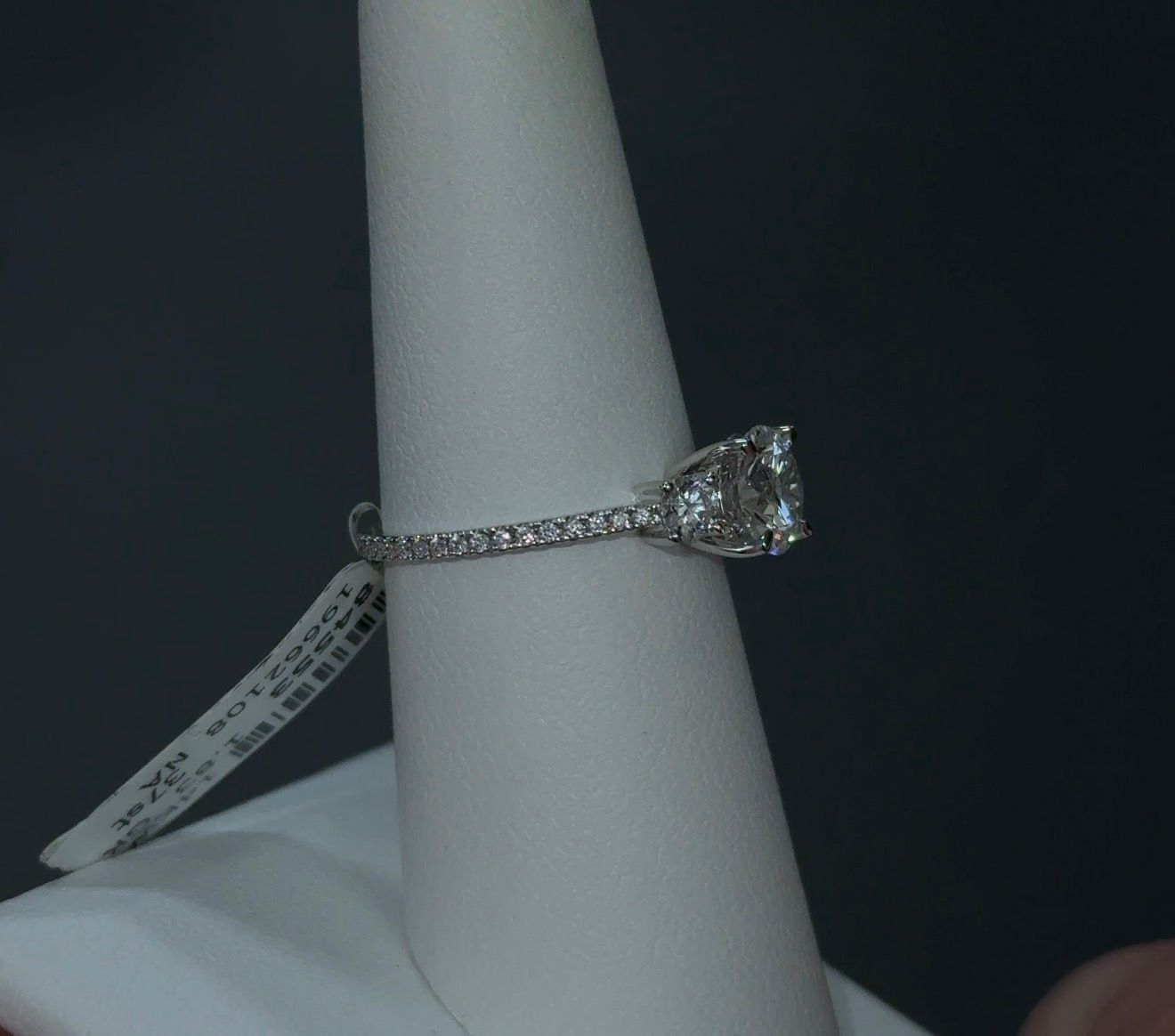 1.04 Carat Round Lab Diamond IDEAL CUT 14Kt White Gold Engagement Ring SKU: RGF-8 84553