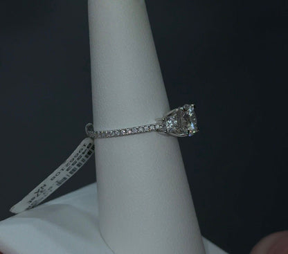 1.04 Carat Round Lab Diamond IDEAL CUT 14Kt White Gold Engagement Ring SKU: RGF-8 84553