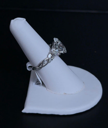 3.05ct Oval E VVS2 Lab Diamond 14kt White Gold Engagement Ring RJR00109